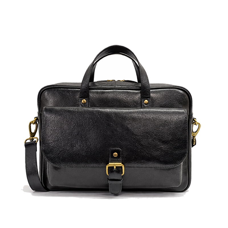 Heritage Laptop Bag – Black Buff Leather Executive Bag