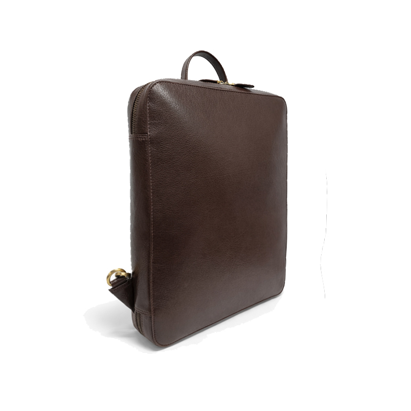 Heritage Executive Slim Leather Backpack - Chocolate Brown