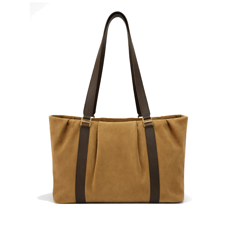 Suede Horizon Tote – Sand & Chocolate