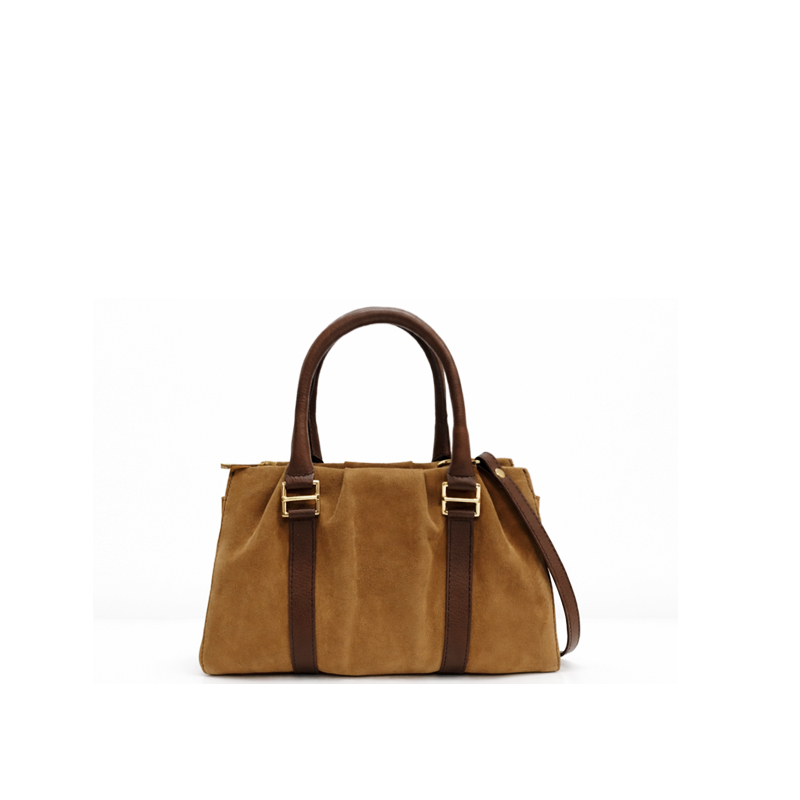 Suede Mini Satchel – Clay Brown & Chocolate Brown