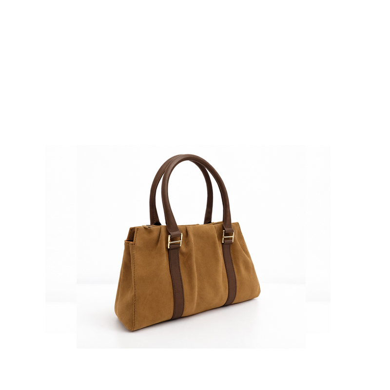 Suede Mini Satchel – Clay Brown & Chocolate Brown