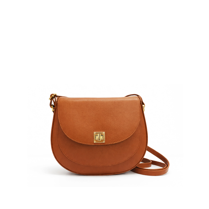 Timeless Leather Saddle Bag - Caramel