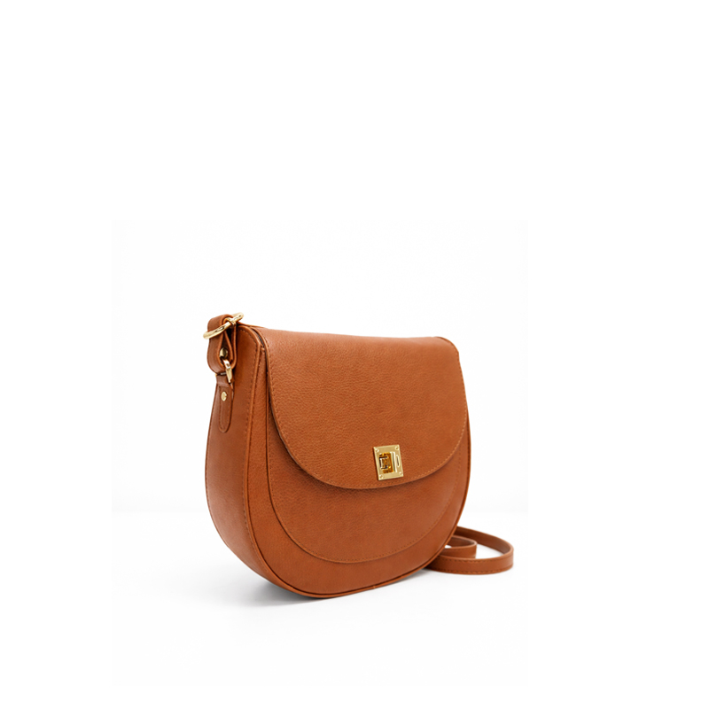 Timeless Leather Saddle Bag - Caramel